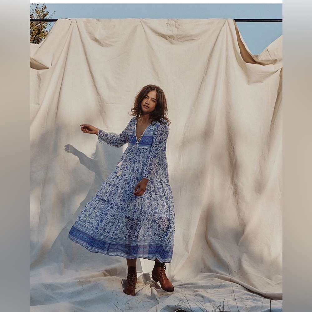 Rare Christy Dawn The Paloma Dress in blue Paisley oversized fit Spring Summer - Picture 3 of 12